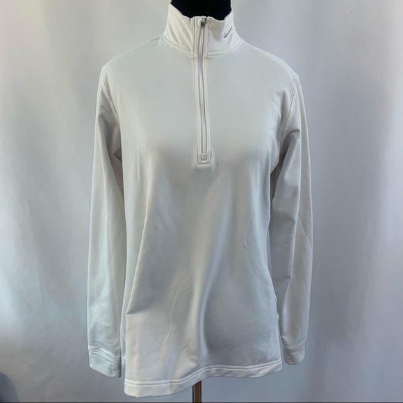 Nike Other - Nike Fit Dry Shirt Fleece Lined 1/4 Zip Top Long Sleeve White Girls Size XL